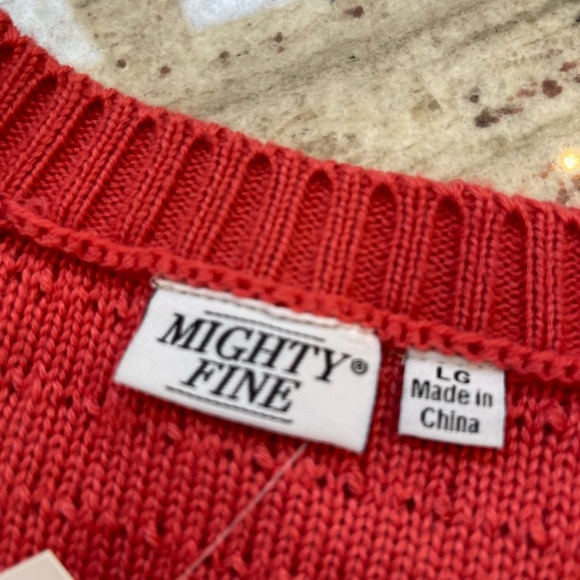 Mighty Fine Striped cropped Bow Cardigan Sweater size Lg. NWT - Picture 4 of 6